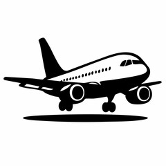 Simple Airplane Icon Vector. Flight Travel Aircraft Symbol