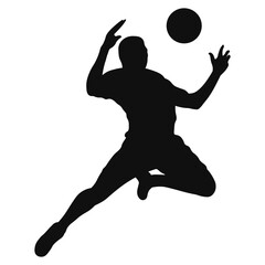 Silhouette of Soccer Player Kicking Ball on White Background