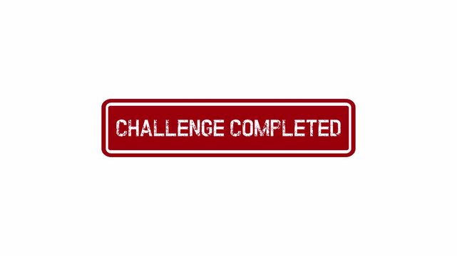 Challenge Accepted Red Grunge Stamp Animation on White Background with Smooth Loop