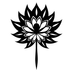 black and white flower