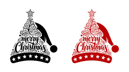 Elegant merry Christmas hats
