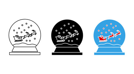 Vector set of Snow globe icon collection

