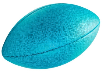 Blue Rugby ball isolated on white background, Rugby ball sport equipment, Png file.