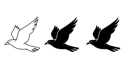 Three birds in flight Icon Design