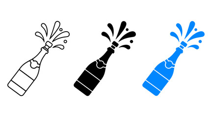 Celebration with sparkling champagne bottles Vector Design