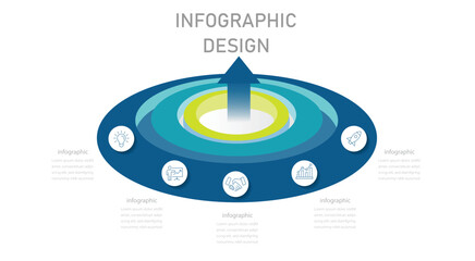 Vector 3D infographic, diagram chart, circle with arrow graph presentation. Timeline design for brochure, presentation. Infographic design layout. Business data visualization.