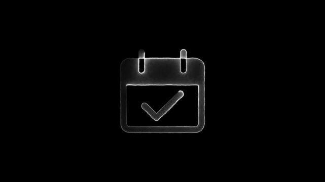 Stylized calendar icon with a checkmark symbol indicating completion or confirmation tick