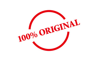 100% ORIGINAL - Red Rubber Stamp with text 100% ORIGINAL
