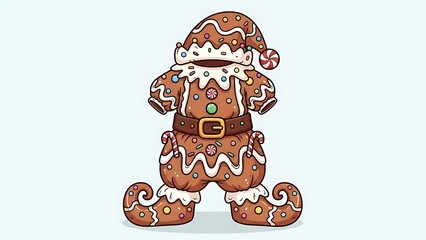 Festive Gingerbread Costume Design, Holiday Theme, Whimsical Art, Colorful Environment, Playful Concept
