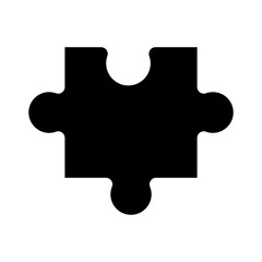 Puzzle Piece Silhouette. Isolated on White Background.
