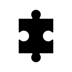 Puzzle Piece Silhouette. Isolated on White Background.