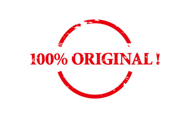 100% ORIGINAL ! - Red Rubber Stamp with text 100% ORIGINAL !
