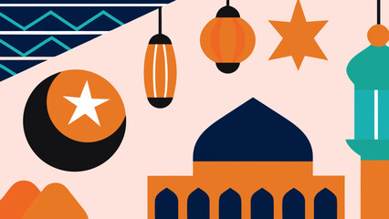 Geometric Islamic Festival Abstract Background