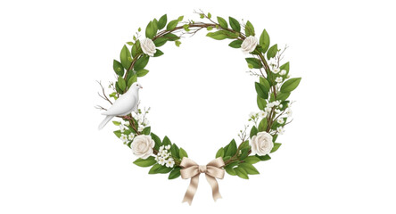 Naklejka premium wreath of green leaves