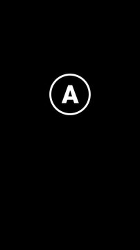 Alphabet countdown animation (vertical video, circular UI element, cuttable clips, transparent background)