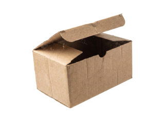 Open used brown cardboard box or shipping carton