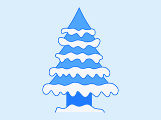 Pine tree icon. Arctic outline icon. Simple vector illustration in modern thin line style.	