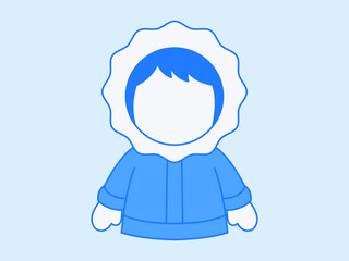 Eskimo icon. Arctic outline icon. Simple vector illustration in modern thin line style.	