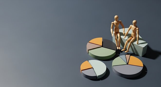 Financial Data Pie Chart Business Analytics Figures Investment Share Concept - Powered by Adobe