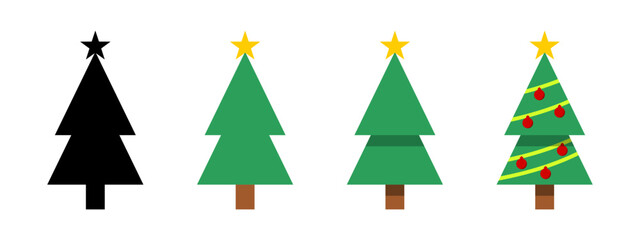 Xmas Christmas Tree Decoration Ball and Star Winter Symbol Decorative Element Symbol Icon Set. Vector Image.	