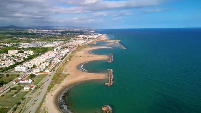 Barcelona, Beach, travel, Cunit, Spain, Coastline, sea, Aerialwater, coast, sky, landscape, ocean, sand, view, nature, travel, coastline, waves, mediterranean, greece, nice, blue, vacation, seascape, 