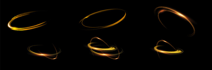 Curve golden line light effect. Smooth holiday light line with lighting effects. Light cool whirlwind. curve light effect.