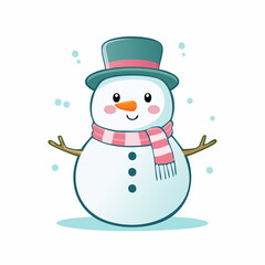 snowman with hat and scarf