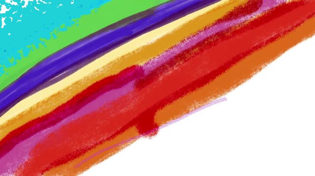 Stop motion, colors brush strokes on the page