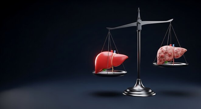 Liver Health Comparison Balance Fatty Organ Disease Anatomy Healthcare Concept