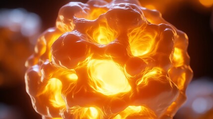 Detailed Microscopic View of a Virus Cell Structure under High Heat