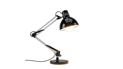 Desk Lamp Illuminating on White Background