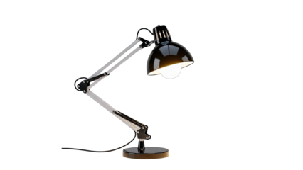 Desk Lamp Illuminating on White Background