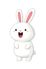 Obraz premium a cartoon bunny with a happy face