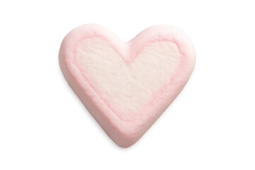 Fototapeta premium Heart shaped marshmallow candy with pink border
