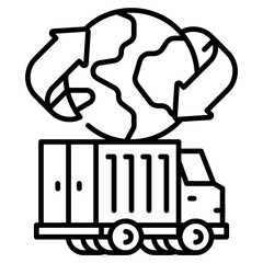 International Shipping line icon