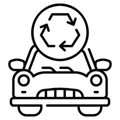 Car Recycling line icon