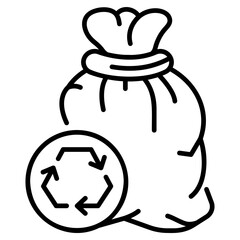 Trash Bag Icon line icon