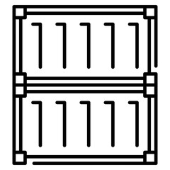 Shipping container side view line icon
