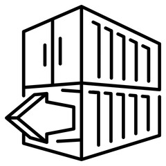 Export container arrow line icon