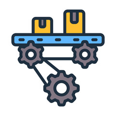 Assembly Line Icon - Lineal Color