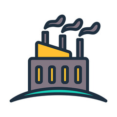 Factory Icon - Lineal Color