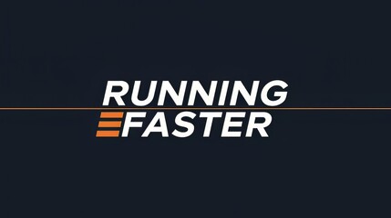 Running faster logo with speed lines and bold text