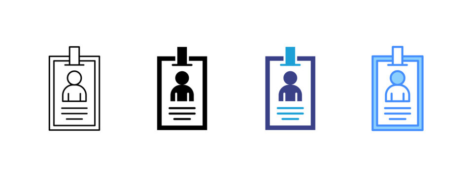 Id Card icon set multiple style collection