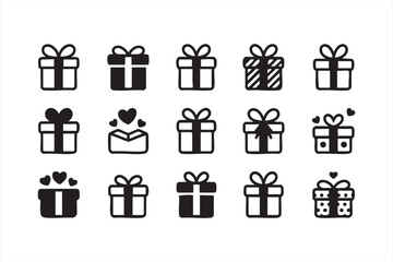 Festive Present Box Symbols for Holiday Apps, Web Interfaces, and Branding