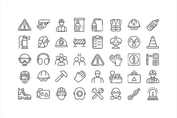 Construction and Workplace Hazard Icons for Training, Manuals, and Safety Platforms