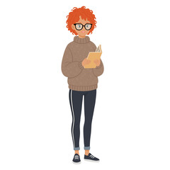 Girl In Sweater Holding A Notebook