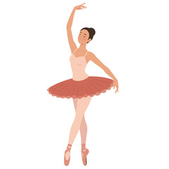 Ballerina Posing Illustration