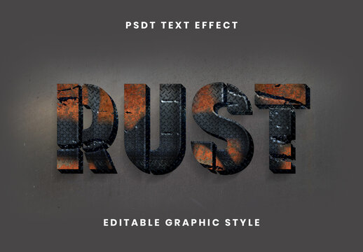 Black And Orange Weathered Metal Text Effect Rusty Grunge Bold Font