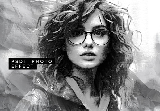 Black And White Rough Texture Grunge Print Photo Effect