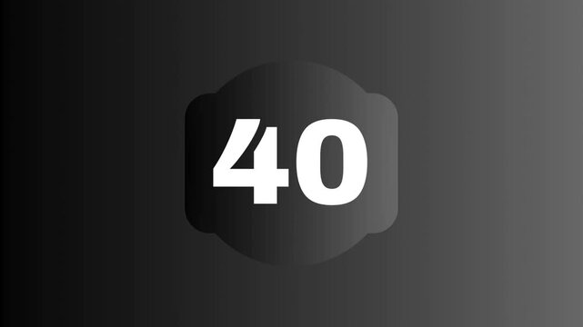 Unique Countdown 50 to 0 Animation, Count the Number, Counts Digits, White Counts and Modern Countdown Time, Black Screen Background and Amazing Countdown Video